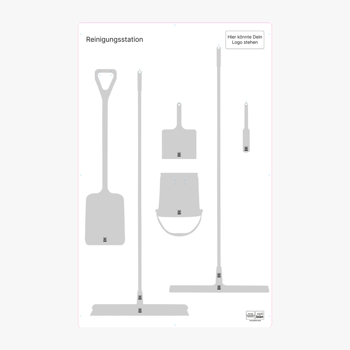 Schattenwand für Hygienebereiche in der Produktion Weiß Schattenwand ohne Reinigungsgeräte
