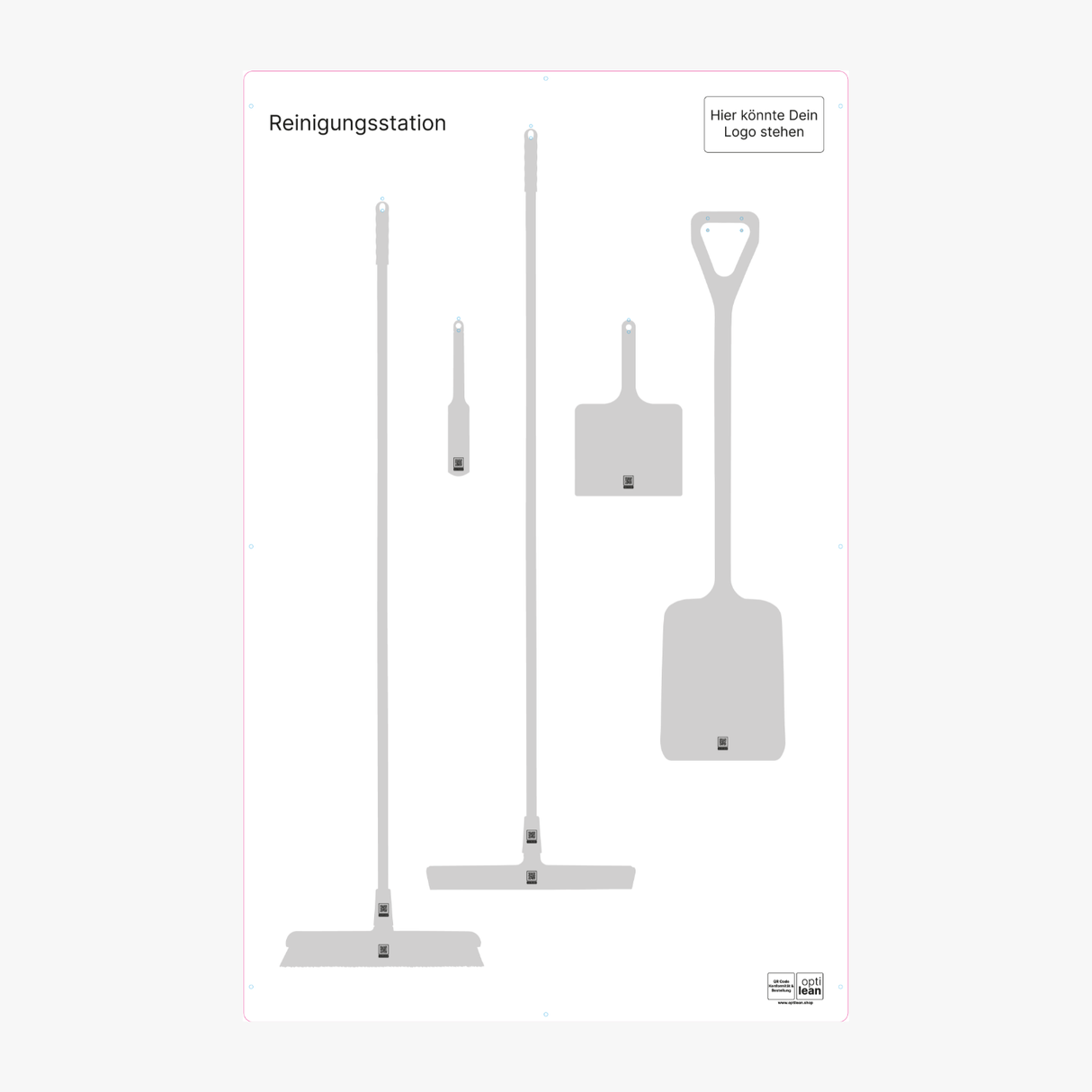 5S Board für Reinigungsgeräte wie Besen Weiß