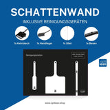 Reinigungsboard (Schattenwand) Schwarz Schattenwand mit Reinigungsgeräte