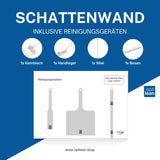 Reinigungsboard (Schattenwand) Weiß Schattenwand mit Reinigungsgeräte