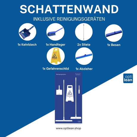 Reinigungsboard für Industrielle Anwendungen Blau Schattenwand mit Reinigungsgerät