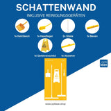 Reinigungsboard für Industrielle Anwendungen Gelb Schattenwand mit Reinigungsgerät