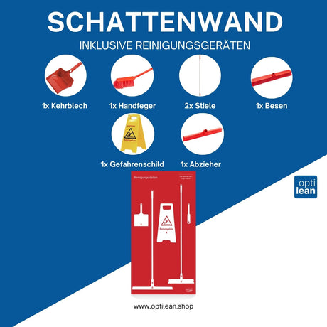 Reinigungsboard für Industrielle Anwendungen Rot Schattenwand mit Reinigungsgerät