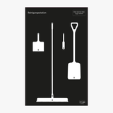 Werkzeugwand für Reinigungszubehöhr Schwarz Schattenwand ohne Reinigungsgeräte