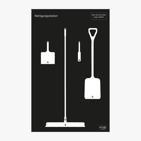 Werkzeugwand für Reinigungszubehöhr Schwarz Schattenwand ohne Reinigungsgeräte