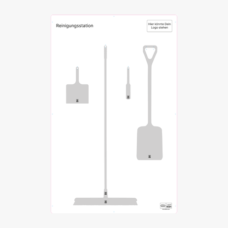 Werkzeugwand für Reinigungszubehöhr Weiß Schattenwand ohne Reinigungsgeräte