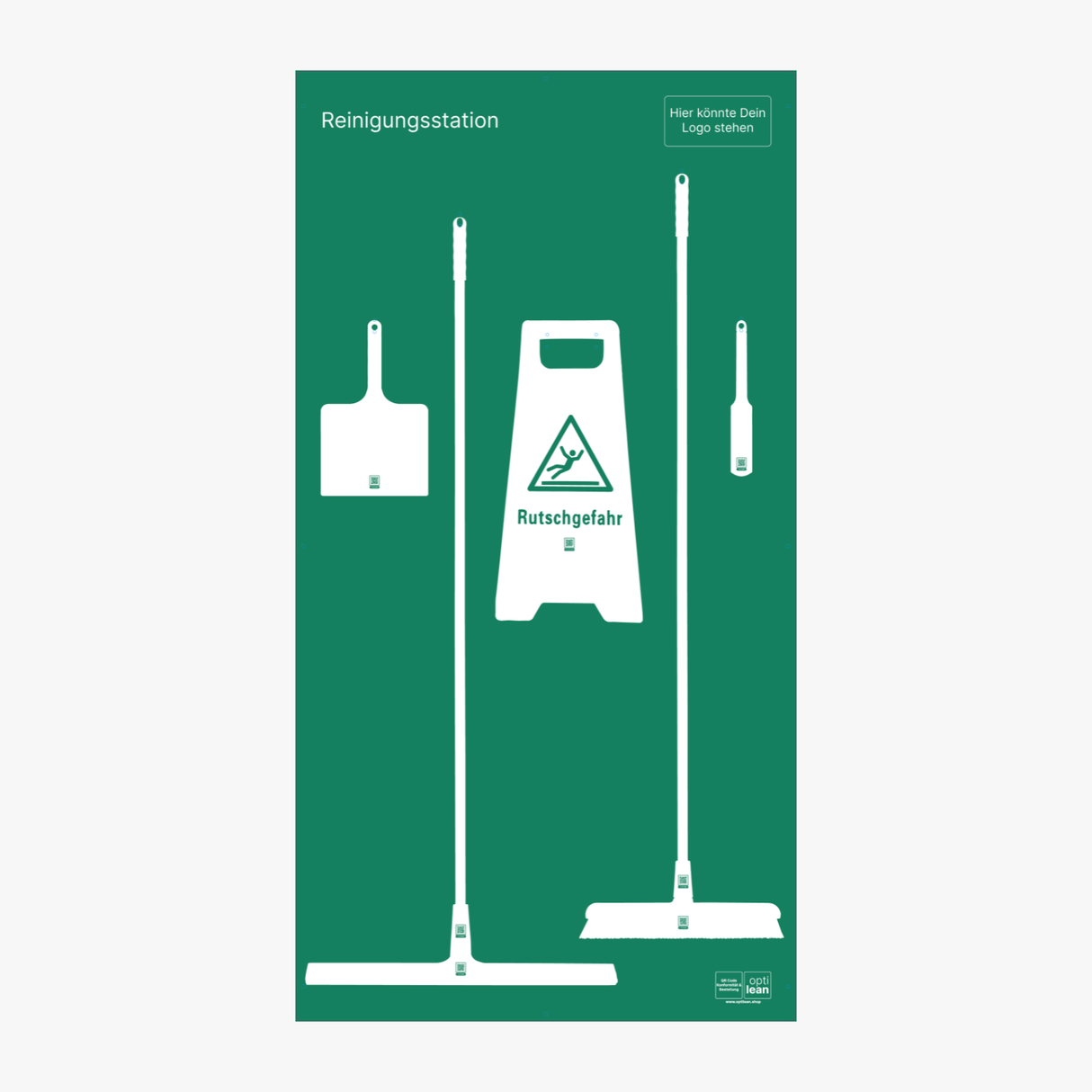 Reinigungsboard für Industrielle Anwendungen Grün Schattenwand ohne Reinigungsgeräte