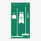 Reinigungsboard für Industrielle Anwendungen Grün Schattenwand ohne Reinigungsgeräte