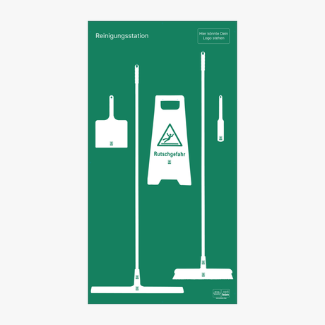 Reinigungsboard für Industrielle Anwendungen Grün Schattenwand ohne Reinigungsgeräte
