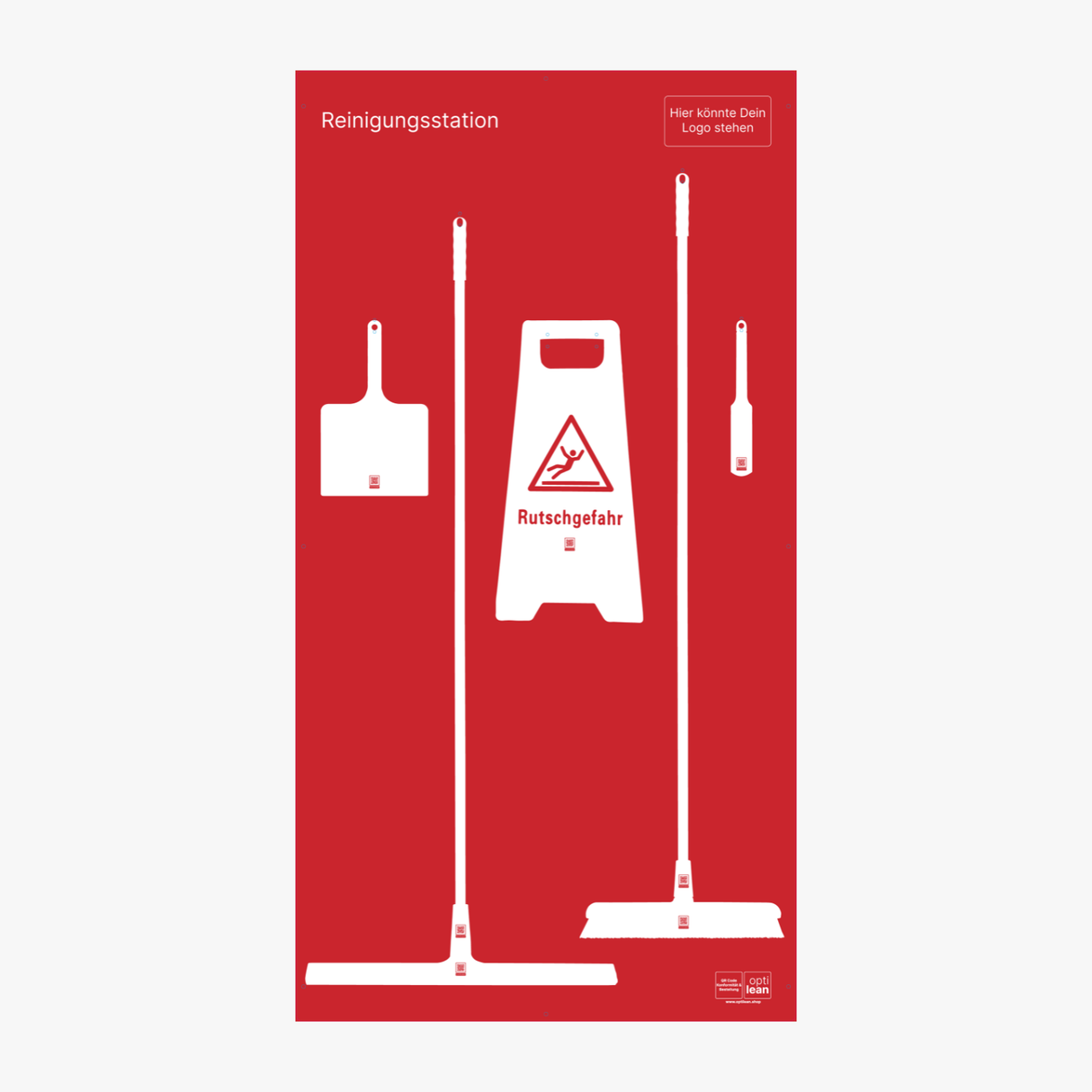 Reinigungsboard für Industrielle Anwendungen Rot Schattenwand ohne Reinigungsgeräte