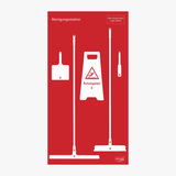 Reinigungsboard für Industrielle Anwendungen Rot Schattenwand ohne Reinigungsgeräte