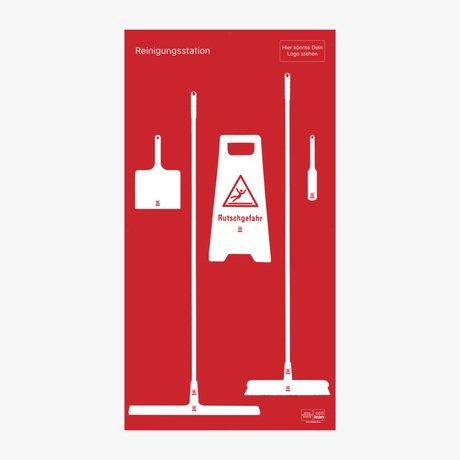 Reinigungsboard für Industrielle Anwendungen Rot Schattenwand ohne Reinigungsgeräte