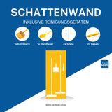 Reinigungswand für Besen Gelb Schattenwand mit Reinigungsgeräte