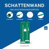 Reinigungswand für Besen Grün Schattenwand mit Reinigungsgeräte