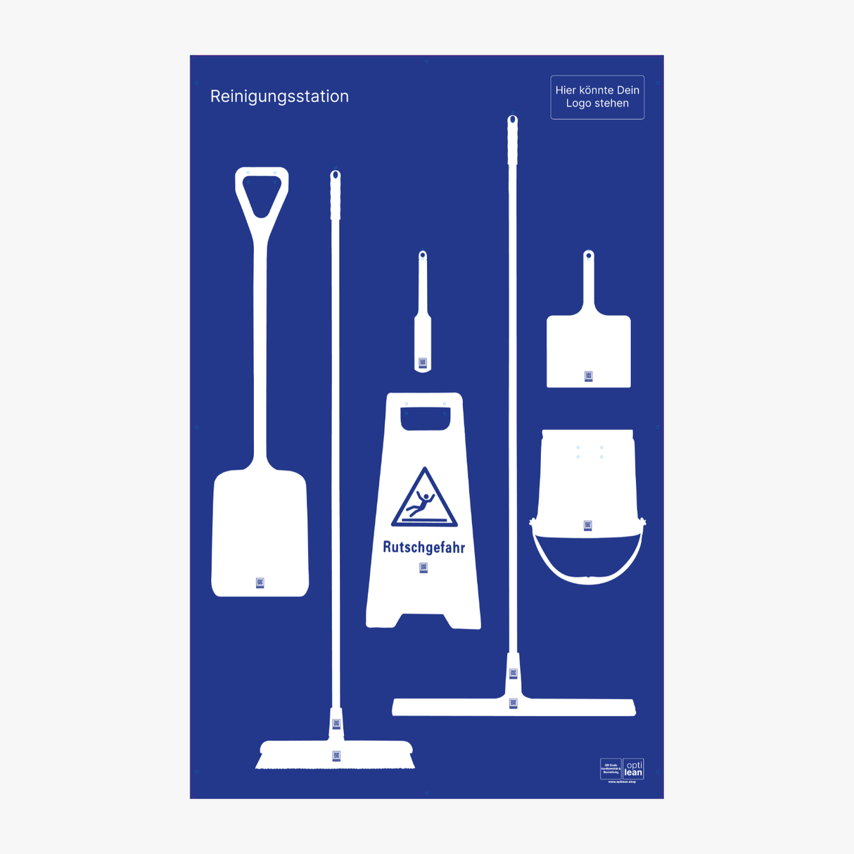 Lean Board (Schattenwand) Blau Schattenwand ohne Reinigungsgeräte