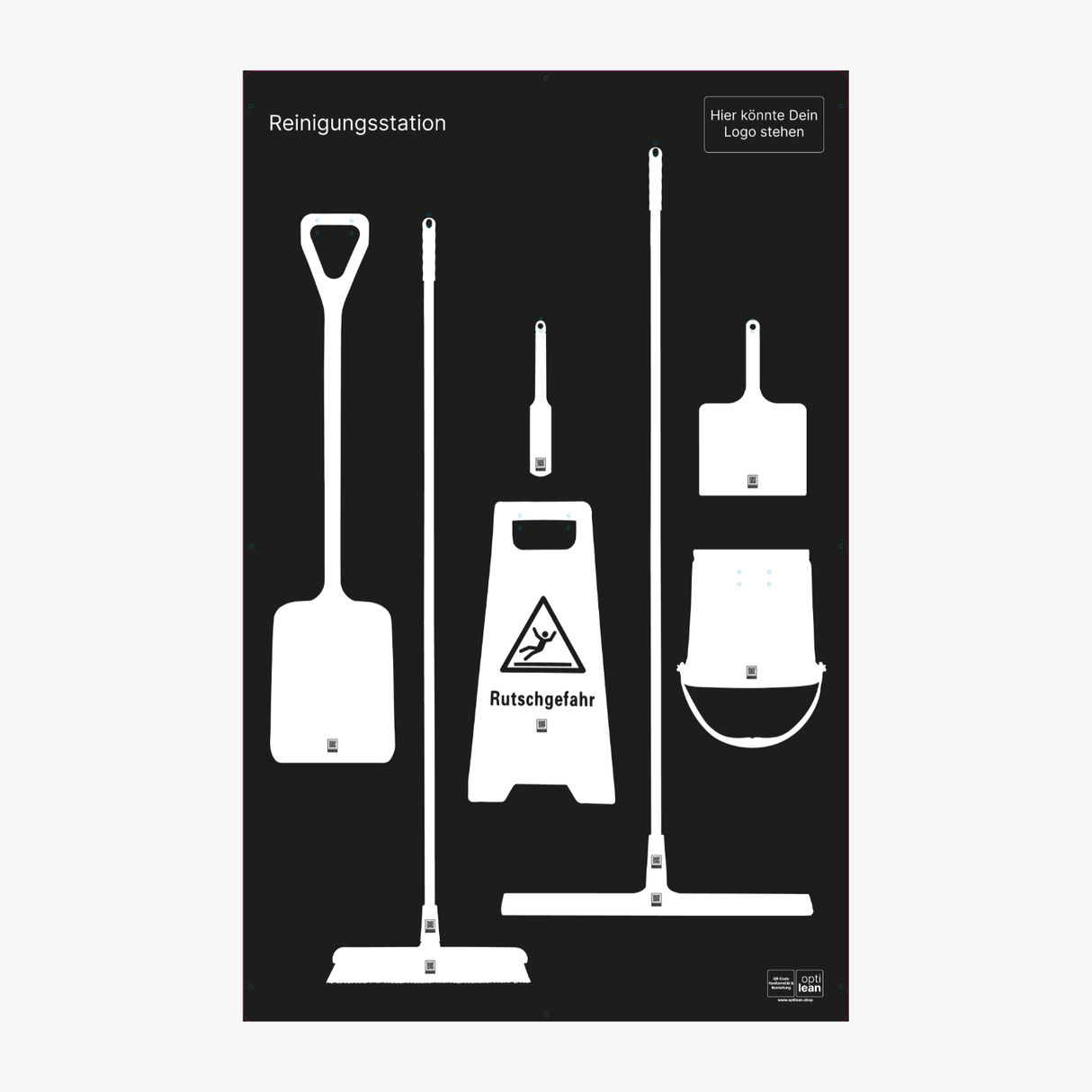 Lean Board (Schattenwand) Schwarz Schattenwand ohne Reinigungsgeräte