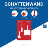 Schattenbrett Reinigung Rot Schattenwand mit Reinigungsgeräte