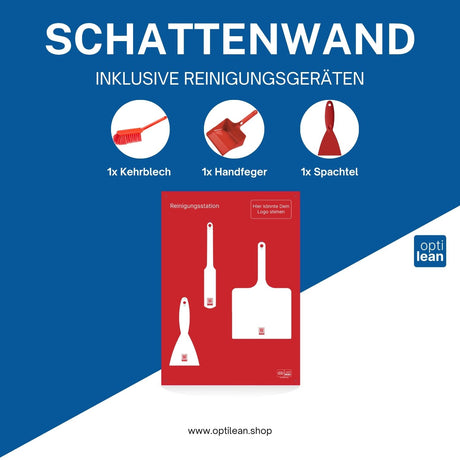 Schattenbrett Reinigung Rot Schattenwand mit Reinigungsgeräte