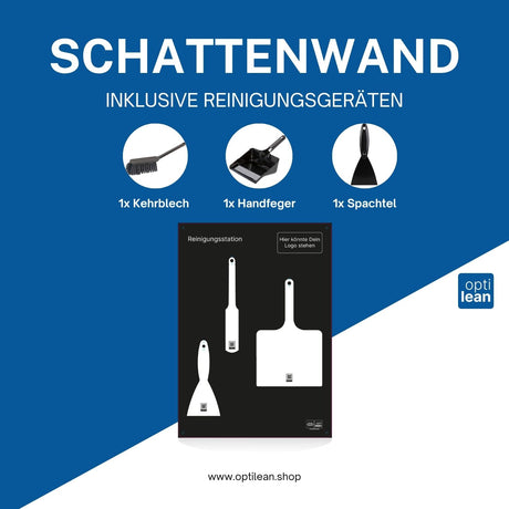 Schattenbrett Reinigung Schwarz Schattenwand mit Reinigungsgeräte