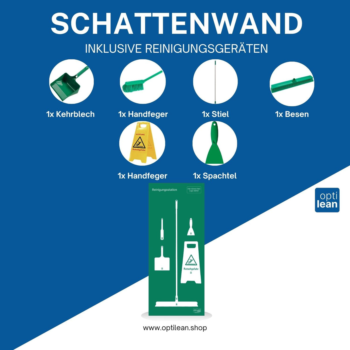Shadowboard für Reinigungsgeräte (Schattenwand) Grün Schattenwand mit Reinigungsgeräte