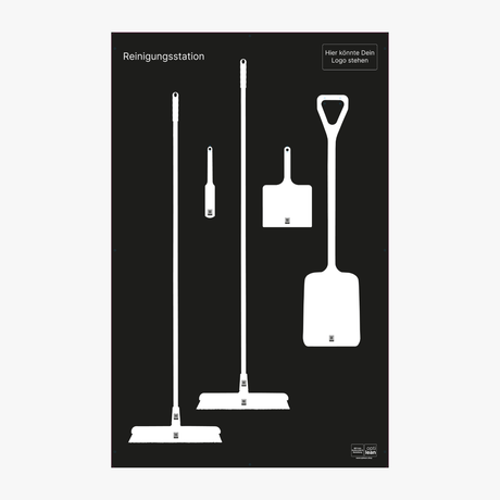 Aufbewahrungslösung für Reinigungsgeräte Schwarz Schattenwand ohne Reinigungsgeräte