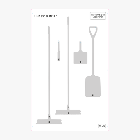 Aufbewahrungslösung für Reinigungsgeräte Weiß Schattenwand ohne Reinigungsgeräte