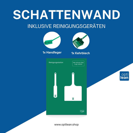 Schattenwand Reinigung Grün Schattenwand mit Reinigungsgeräte