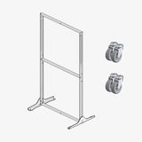 Rollwagen für Schattenwand 1210x1900mm für Reinigungswand