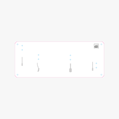 Shadow Board (Schattenwand, Klemmleiste) Weiß Ohne Reinigungsgeräte