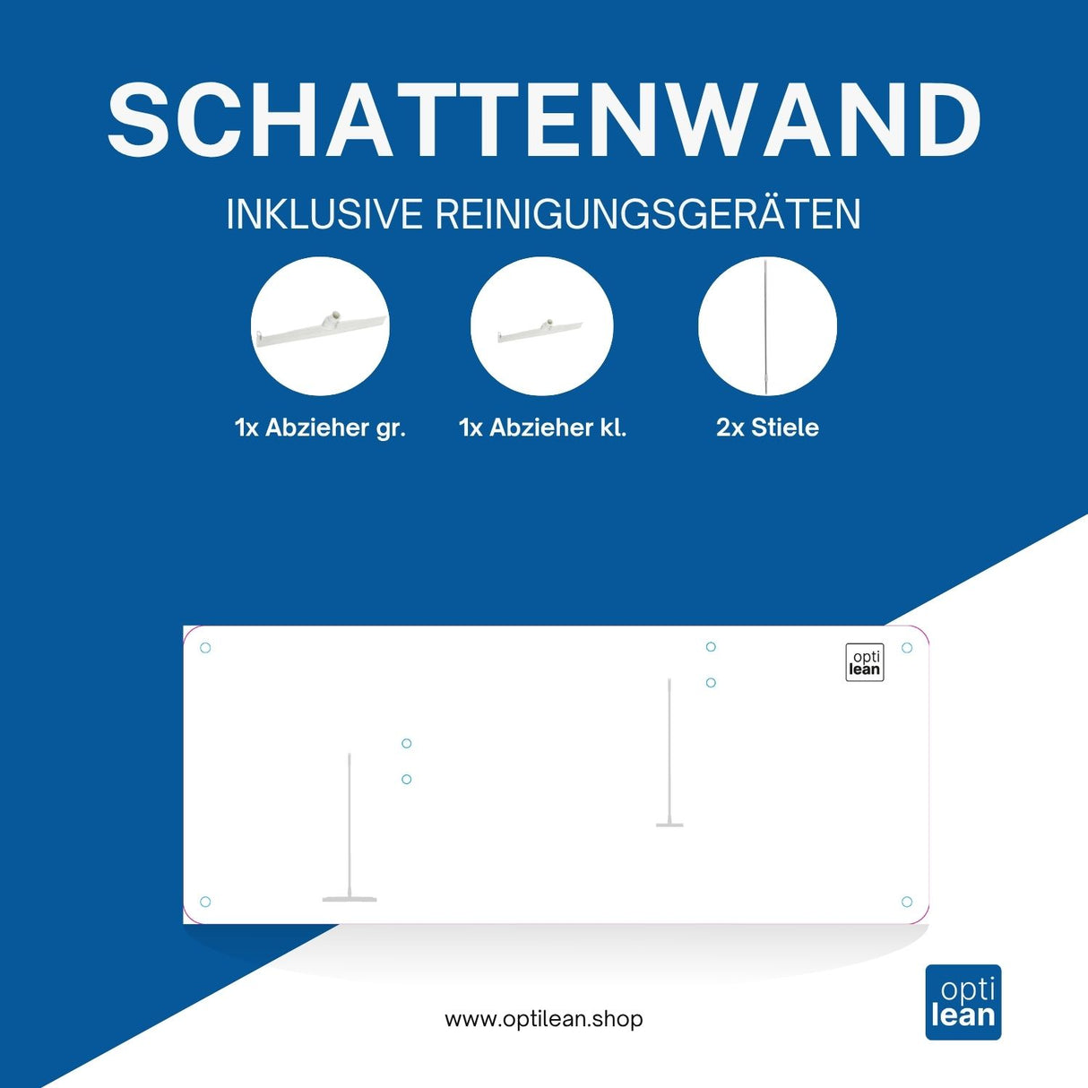 Shadowboard (Schattenwand, Klemmleiste) Weiß Mit Reinigungsgeräten