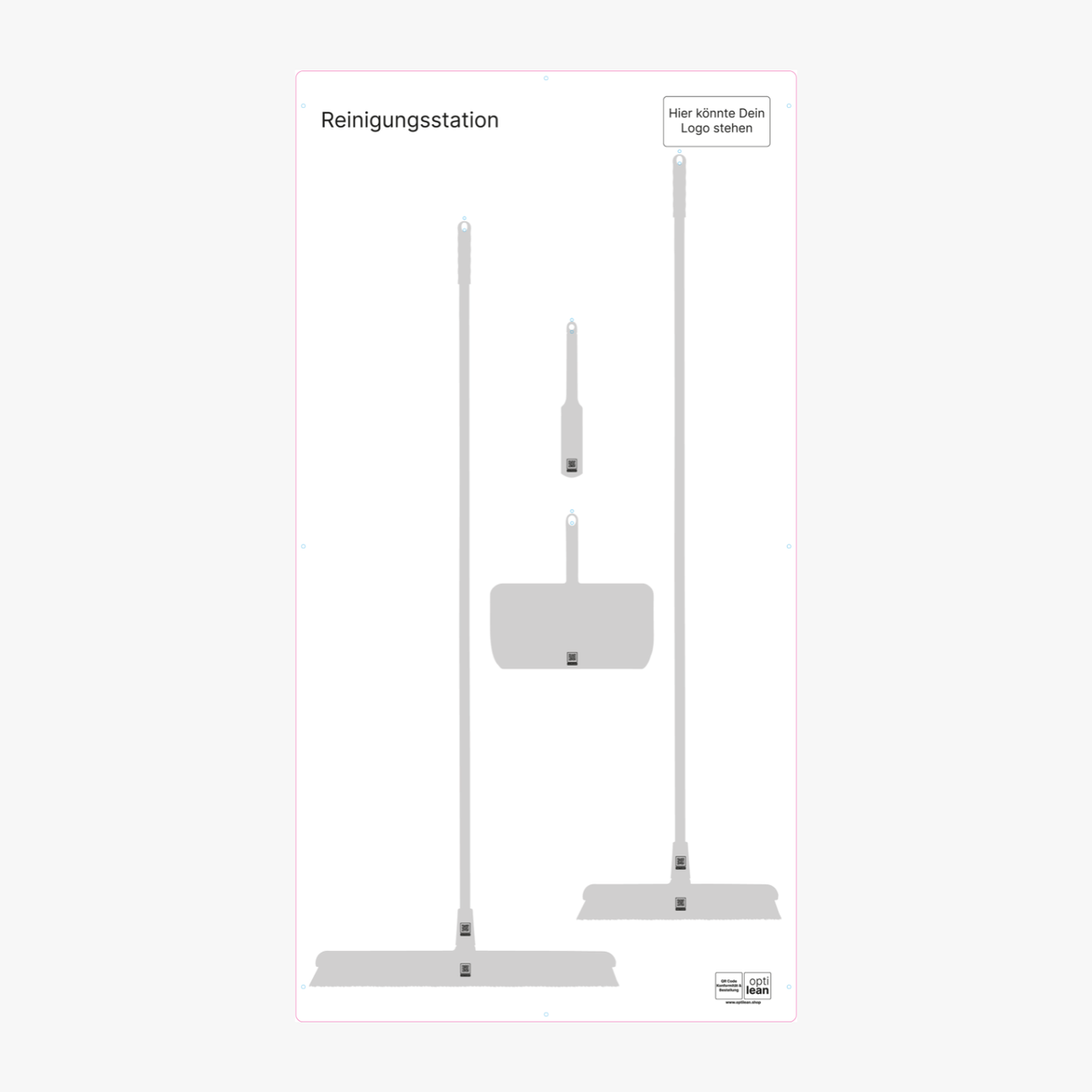 Schattenbrett zur Aufbewahrung von Reinigungsutensilien Weiß Schattenwand ohne Reinigungsgeräte