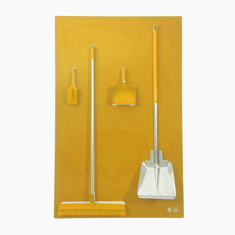 Schattenbrett zur Aufbewahrung von Reinigungsutensilien (1210x1900mm) Gelb Schattenwand mit Reinigungsgeräte Schattenwand