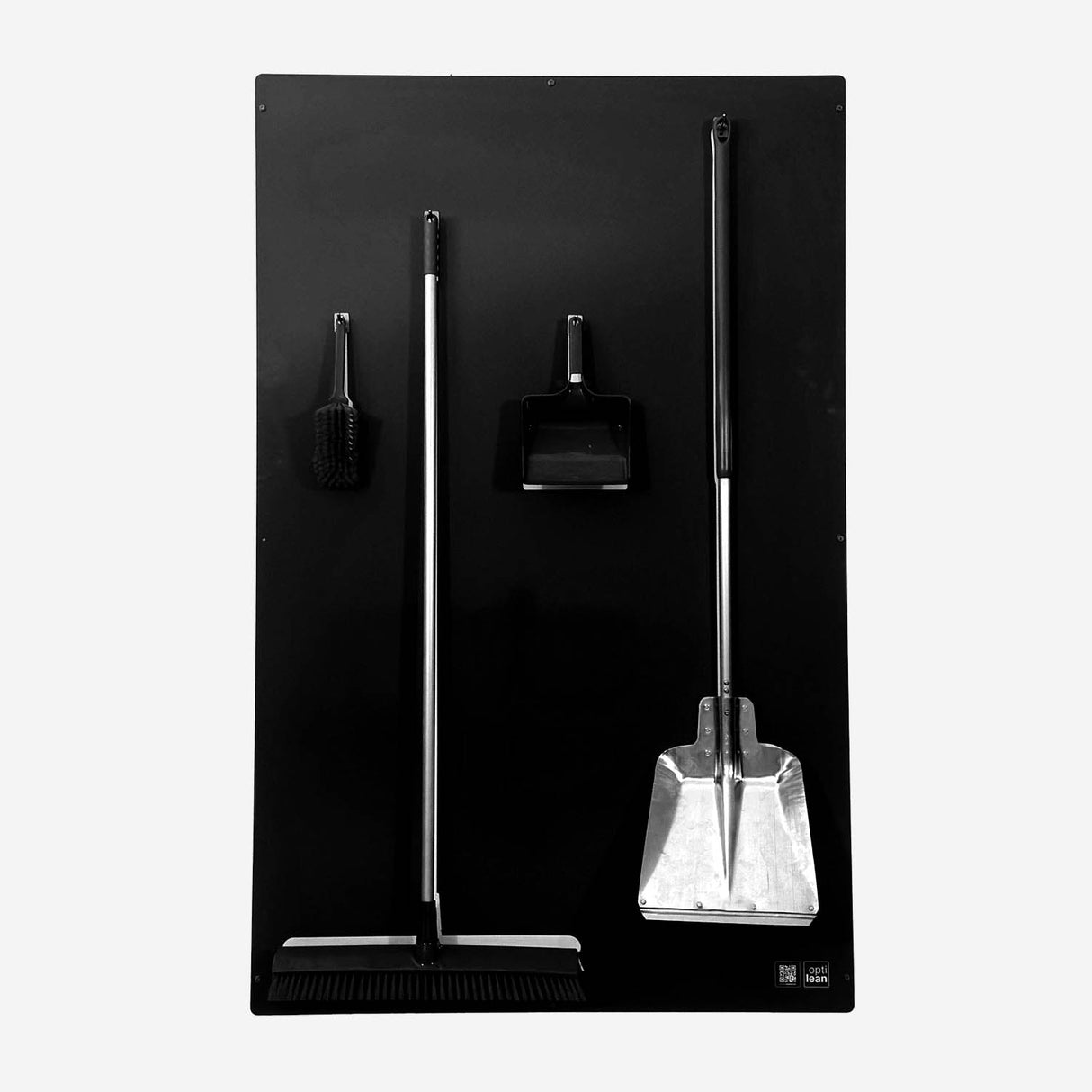 Schattenbrett zur Aufbewahrung von Reinigungsutensilien (1210x1900mm) Schwarz Schattenwand mit Reinigungsgeräte Schattenwand