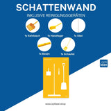 Werkzeugwand für Reinigungszubehöhr Gelb Schattenwand mit Reinigungsgeräte