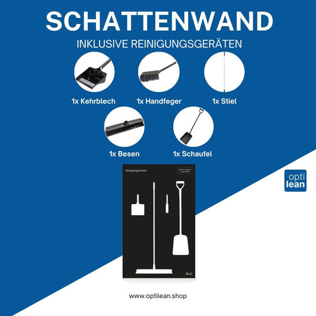 Werkzeugwand für Reinigungszubehöhr Schwarz Schattenwand mit Reinigungsgeräte