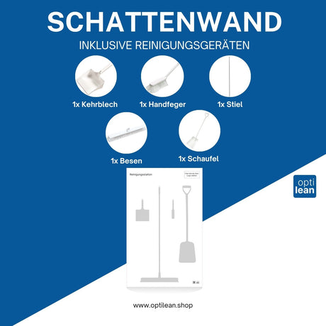 Werkzeugwand für Reinigungszubehöhr Weiß Schattenwand mit Reinigungsgeräte