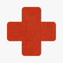 Bodenmarkierung Kreuz - 50mm x 150mm - 25 Stück rot